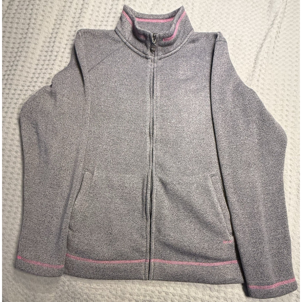 Weird Fish Woman's Full Zip Jacket Grey and Pink UK Size 16 (XL)